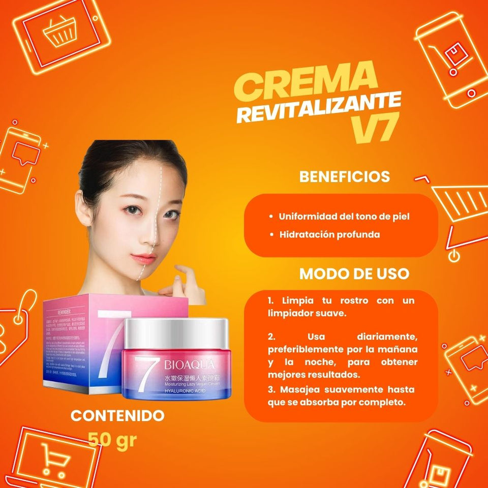 CREMA REVITALIZANTE V7 / ACLARADOR MAGICO VEGANA